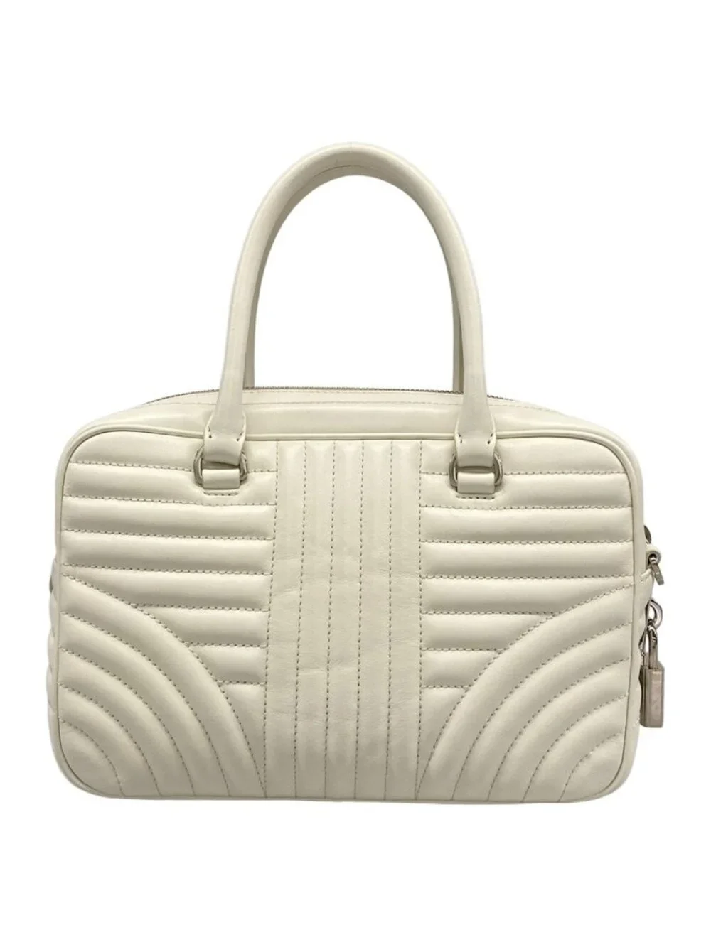 Prada Handbag Diagram White Quilted Leather